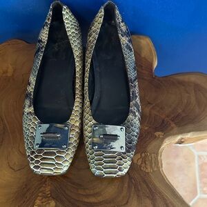 Women’s Donald J. Pliner Python Snakeskin-Print Leather "Ana" Flats Size 7.5